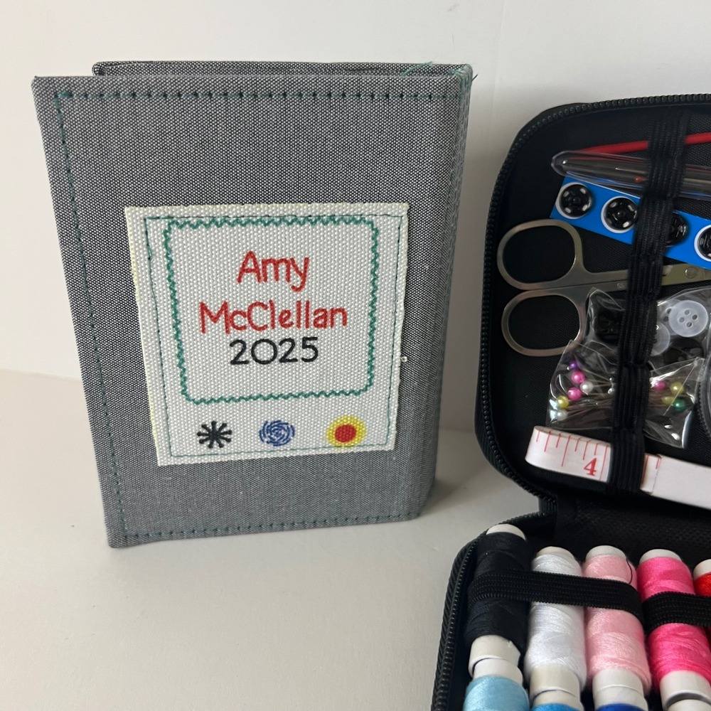 Compact Gray Sewing Kit with Multicolor Thread & Tools - Picture 4 of 8